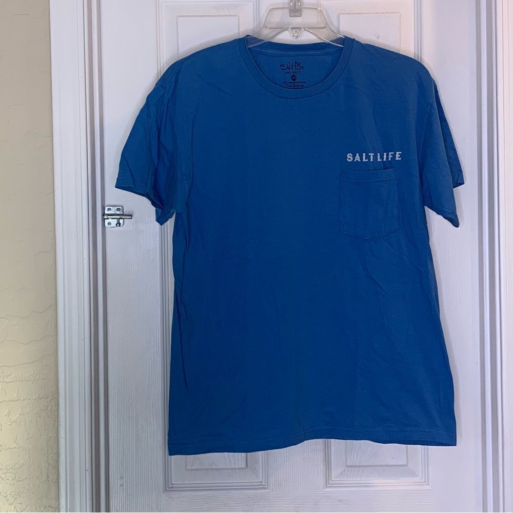 Salt Life Live Salty Blue Graphic Tee Size Large